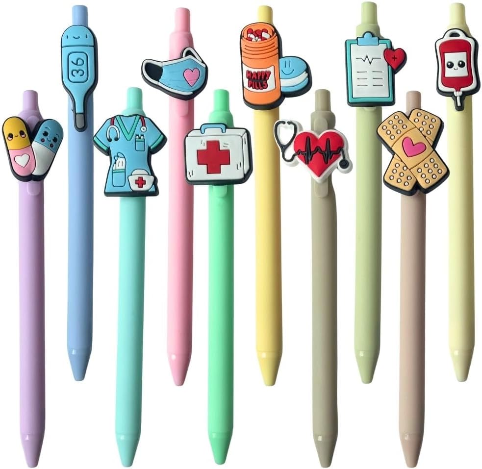 Medical-Theme Novelty Ballpoint Pens - 10 Pack, Black Ink