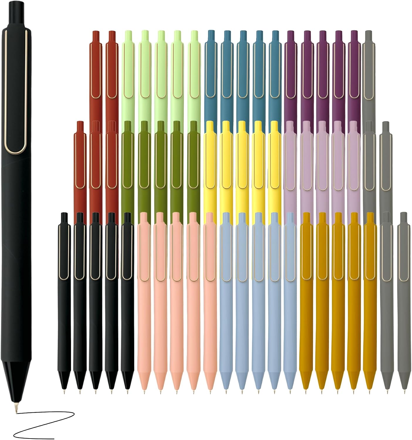 Black Gel Pens, Bulk Click Pen, 0.5mm Fine Tip, Smooth Writing, Black Ink Quick-Drying & Leak-Proof. Ideal for School, Office, and Journaling (60-Pack) Black Gel Click Pens, 0.5 mm Fine Tip - 60 Pack