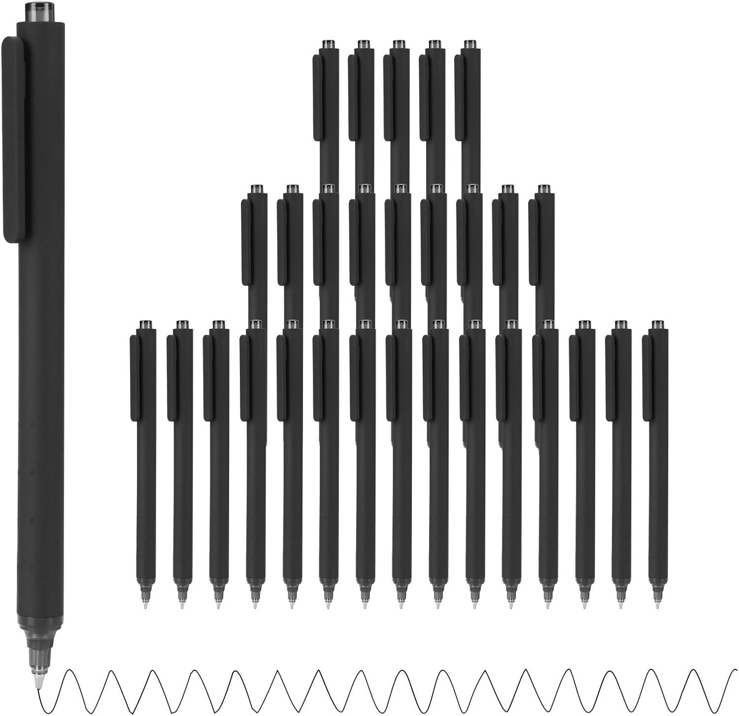 Click-Type Ballpoint Pens, 1.0 mm Medium Point - 30 Pack, Black Ink