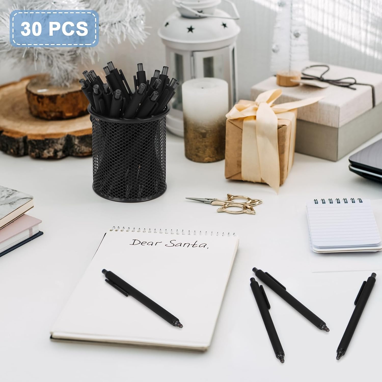 Click-Type Ballpoint Pens, 1.0 mm Medium Point - 30 Pack, Black Ink