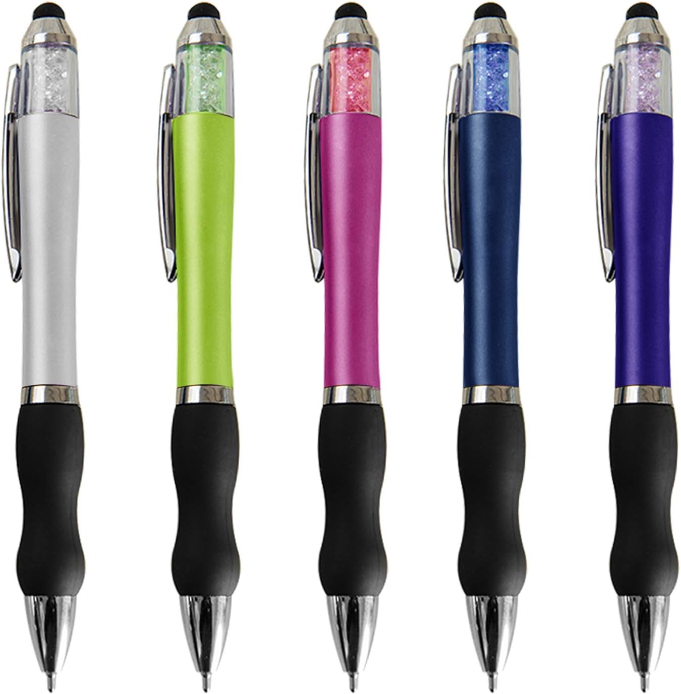 Ballpoint Pens with Stylus Tips - 5 Pens and 3 Refills, 1.0 mm, Black Ink