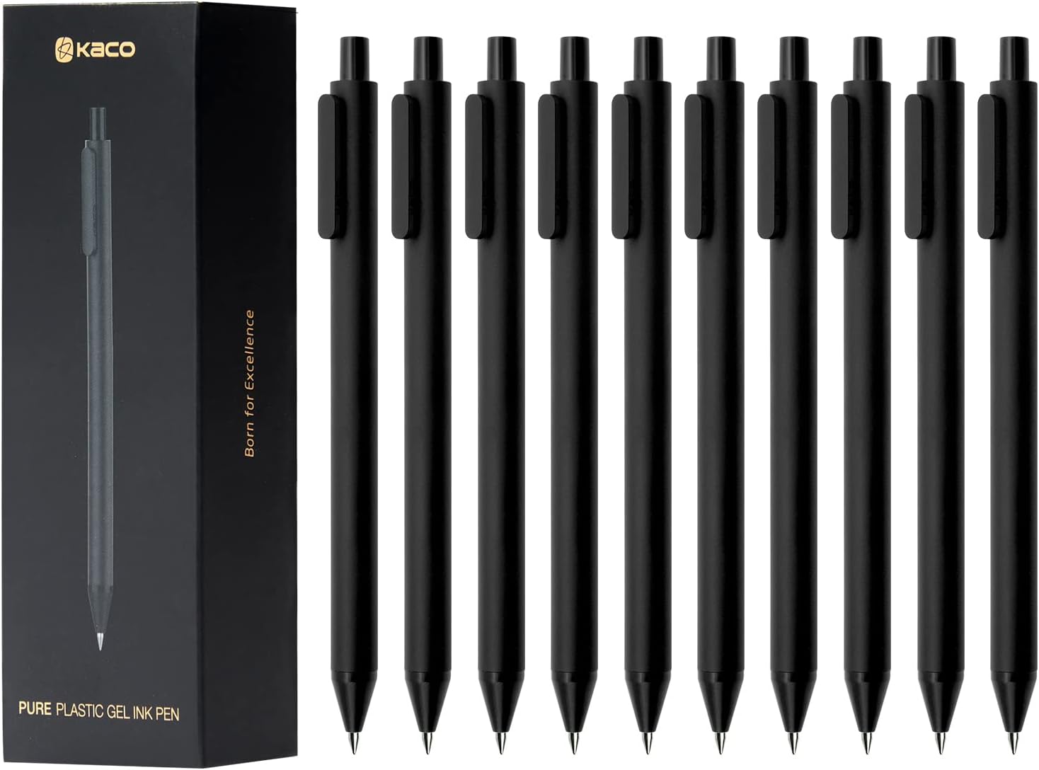Quick-Dry Gel Pens, 0.5 mm Fine Point - 10 Pack, Black Ink