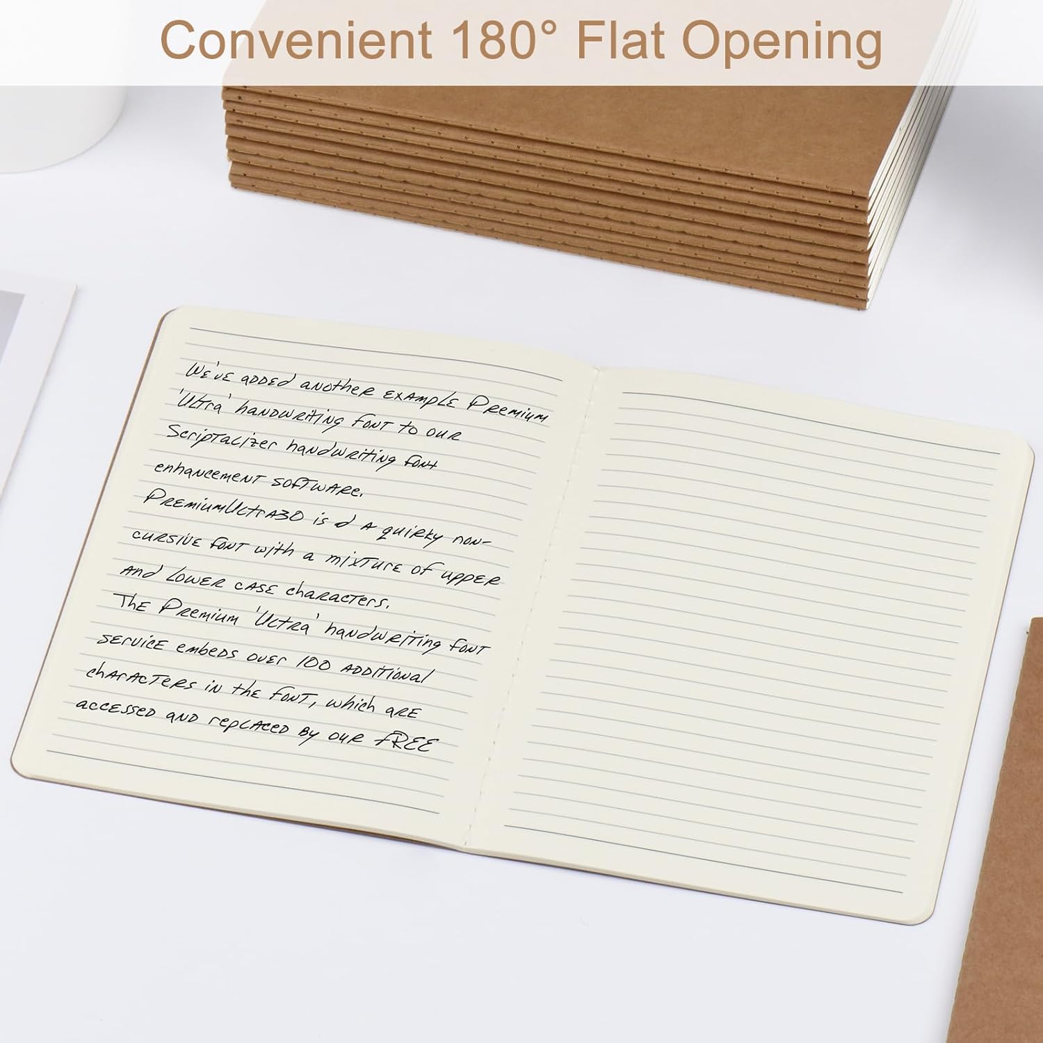 A5 Kraft Lined Notebooks, 8.15 x 5.5 in - 50 Pack, 60 Pages Each
