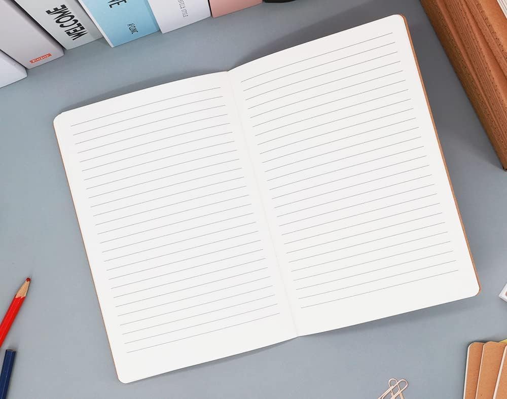 A5 Kraft Lined Notebooks, 8.3 x 5.5 in - 24 Pack, 60 Pages Each