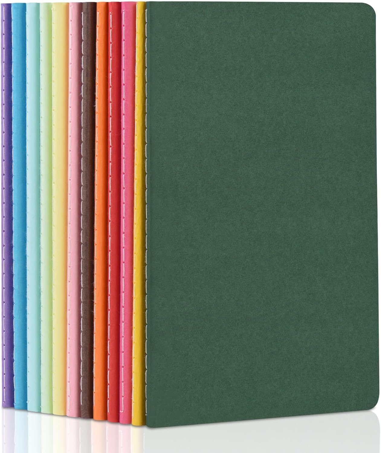 A5 Plain Blank Notebooks in 12 Cover Colours - 12 Pack, 60 Pages Each