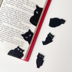 Magnetic Cat-Design Bookmarks - 6 Pieces, Assorted Styles
