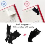 Magnetic Cat-Design Bookmarks - 6 Pieces, Assorted Styles