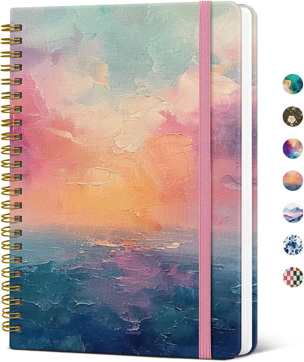 A5 Spiral Hardcover Lined Notebook, 6 x 8 in - 140 Pages, Sunset Cover