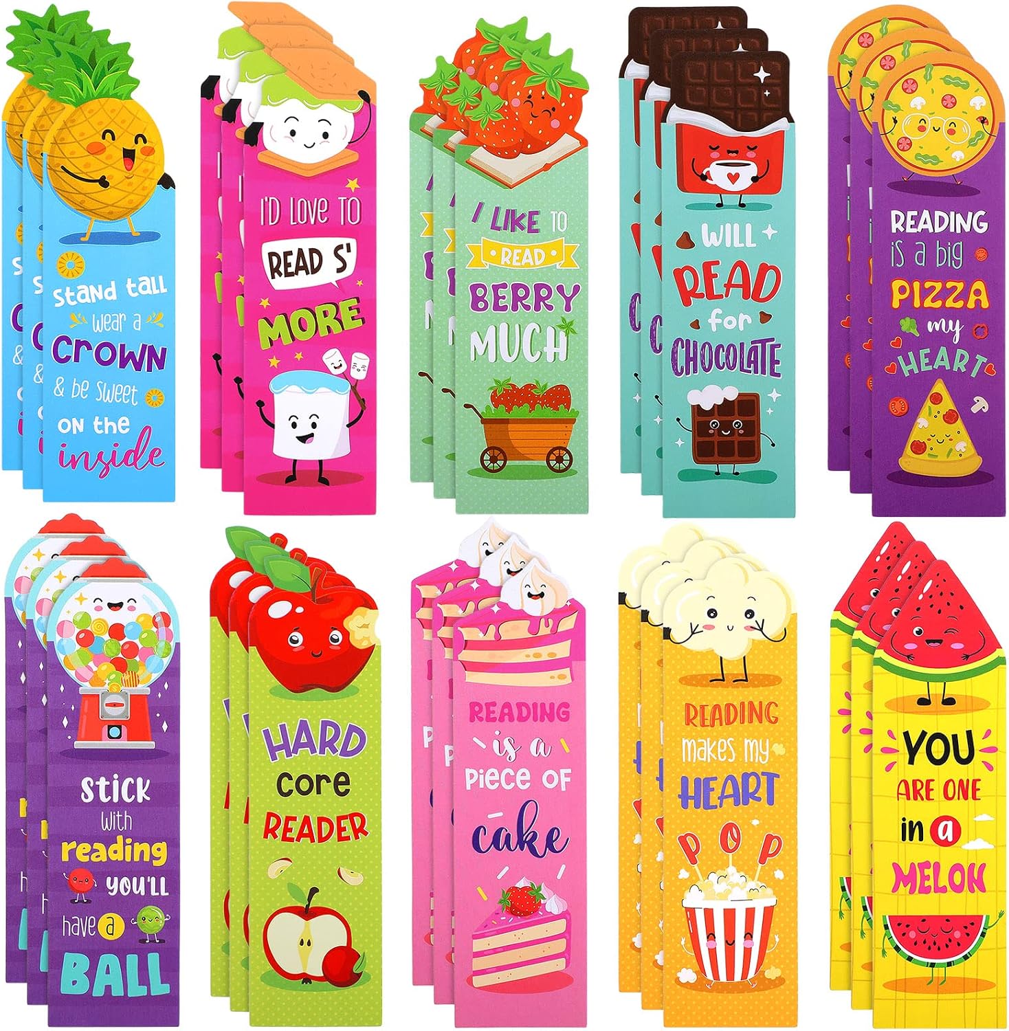 Scented Scratch-and-Sniff Bookmarks - 30 Pieces, 10 Fruit Designs