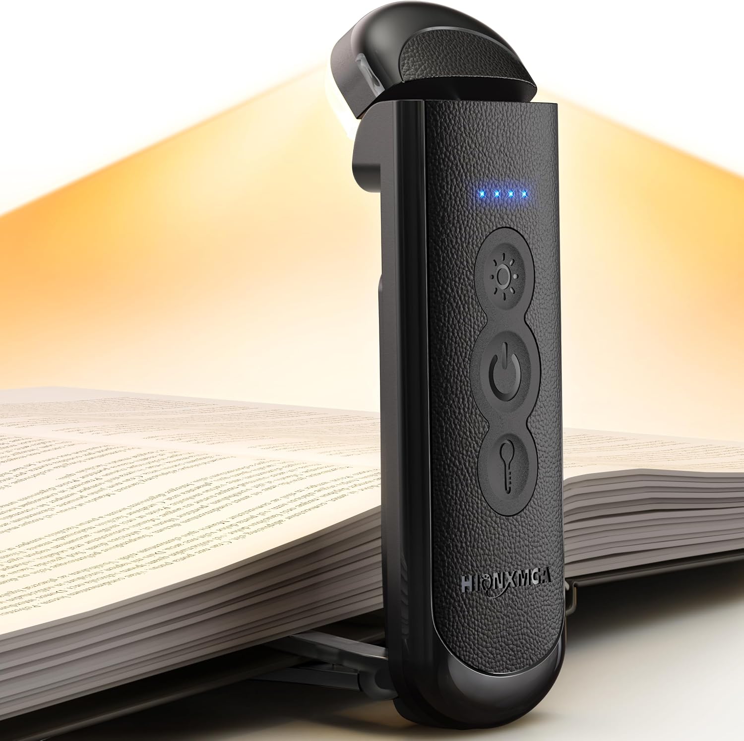 Rechargeable Clip-On Book Light, 700 mAh - 3 Amber Tones, Stepless Dimming, USB-C