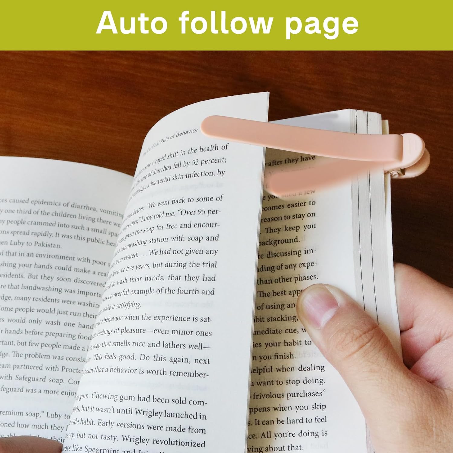 Silicone Automatic Page-Holding Bookmarks - 3 Pieces